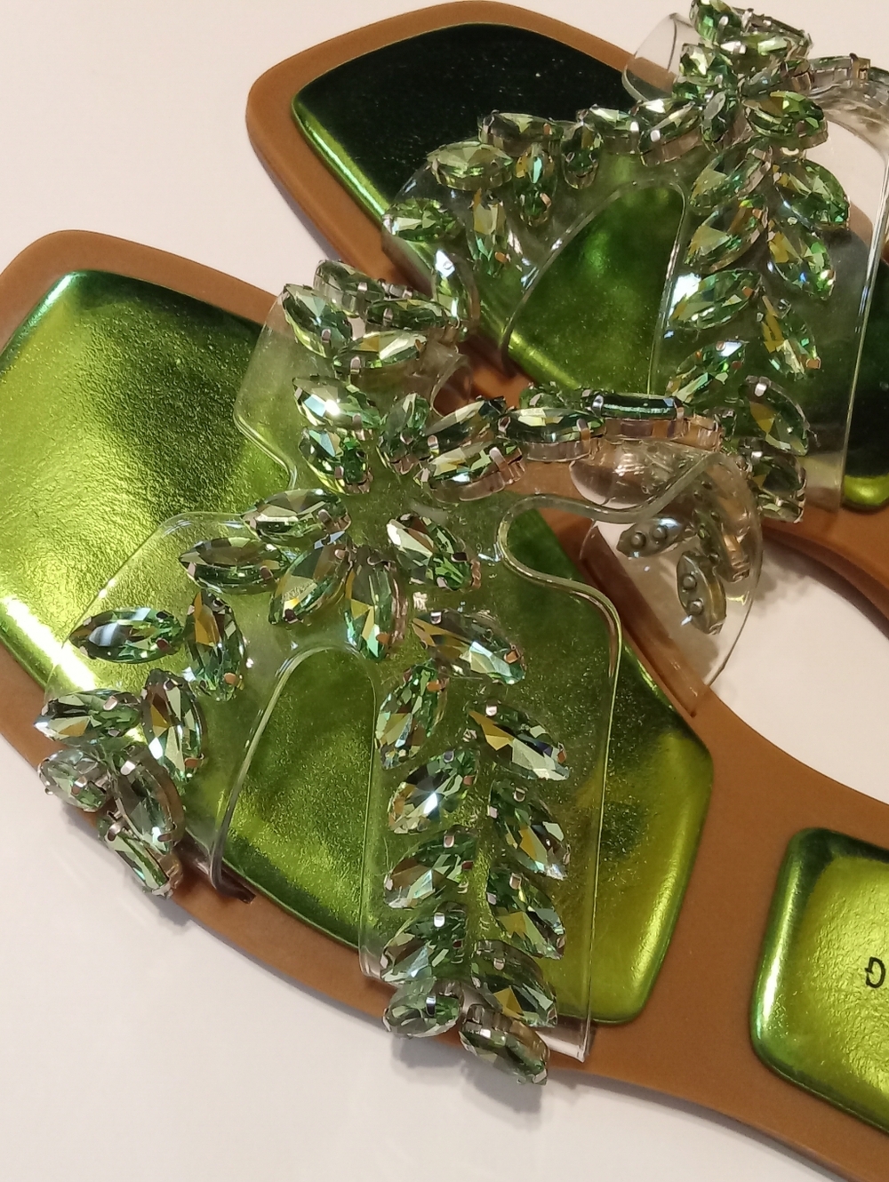 Azalea Wang Slip On Green Sandals 7 - Picture 2 of 5